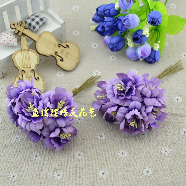 Hoa nhân tạo Hoa trà Hàn Quốc DIY vòng hoa cô dâu vương miện trâm cài cổ tay hoa mũ trang trí phụ kiện - Hoa nhân tạo / Cây / Trái cây giả hạc hoa hồng đỏ