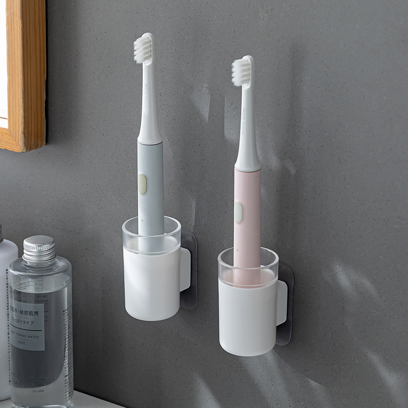 Electric toothbrush rack rack free punching wall-mounted powder room toilet toothbrush storage shelf simple suction wall