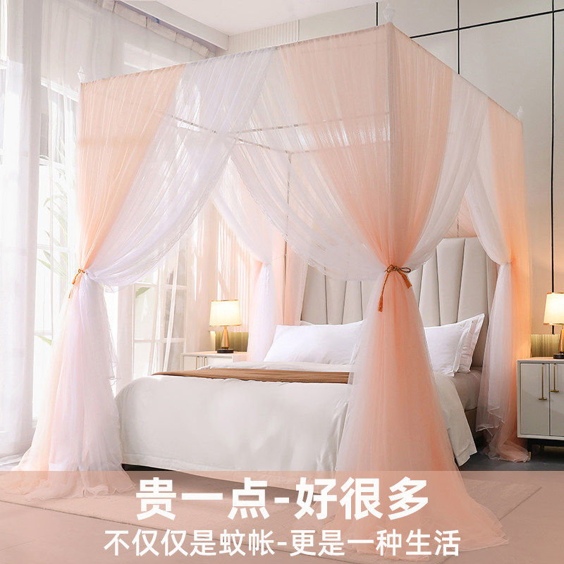 Double Layer Palace Bed Nets 1 5m Three Doors Landing Stainless Steel Bracket 1 8m Bed Household Bedrooms Eurostyle Princess Wind