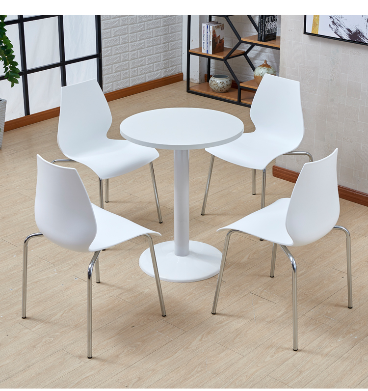 Bàn triển lãm trắng và bàn một bàn bốn ghế cửa hàng tiếp tân sáng tạo bàn đàm phán giải trí và ghế kết hợp phòng khách bàn tròn nhỏ - Bàn giá bàn học cho bé