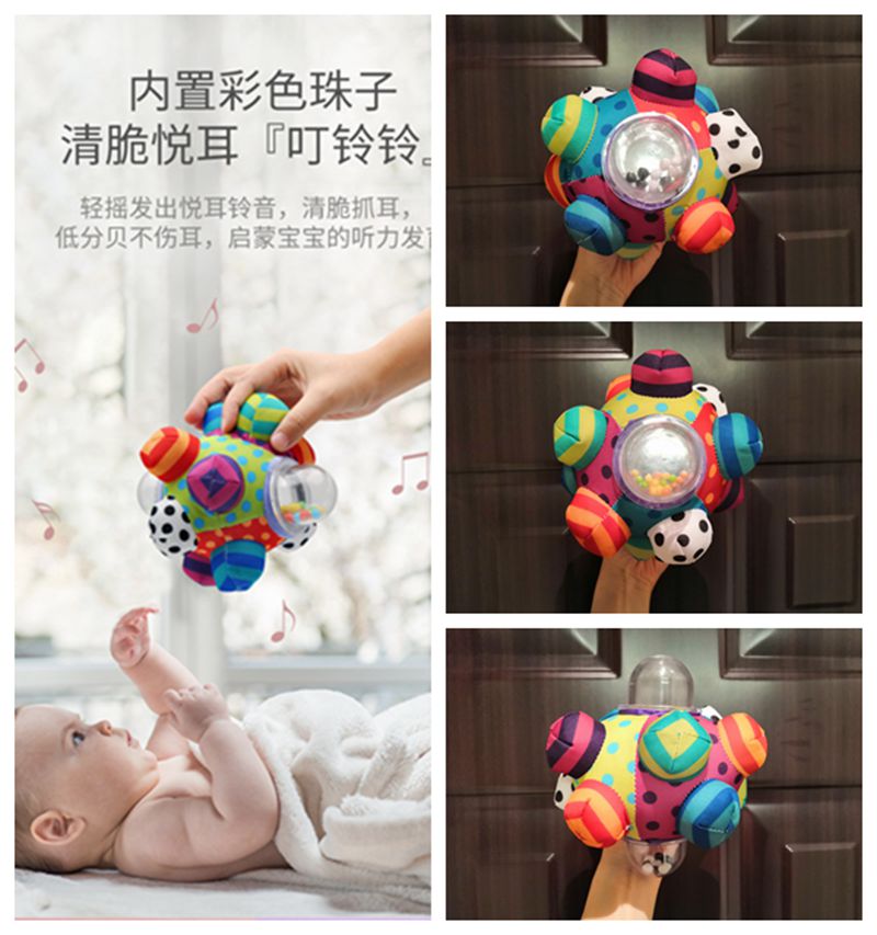 Export Foreign Trade Neutral Newborn Baby Rattle Bells Hand Grip Color Black & White Vision Puzzle Cloth Ball Toys