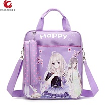 Girl Girl Little Girl Large Capacity Diagonal Satchel Girl Simple School Pupils Light Supplementary Lesson Portable Toddler