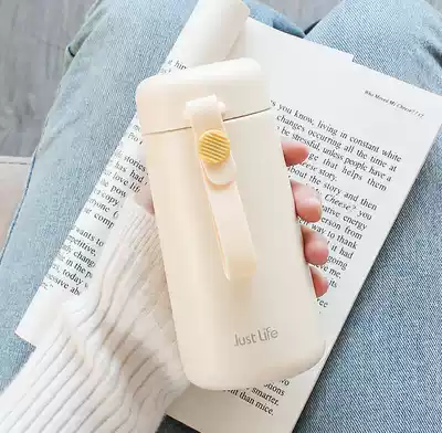 Thermos cup black simple 350ml men's frosted surface small capacity ins Korean girls Korean version of net red