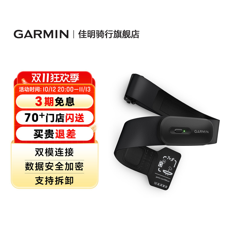 Garmin Heart Rate Strap Hrm600/200 Replacement Soft Strap for Running and Cycling, Waterproof, Ant+ Bluetooth Dual Protocol