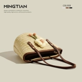 Летняя плетеная соломенная сумка через плечо, пляжная вместительная и большая портативная сумка на одно плечо