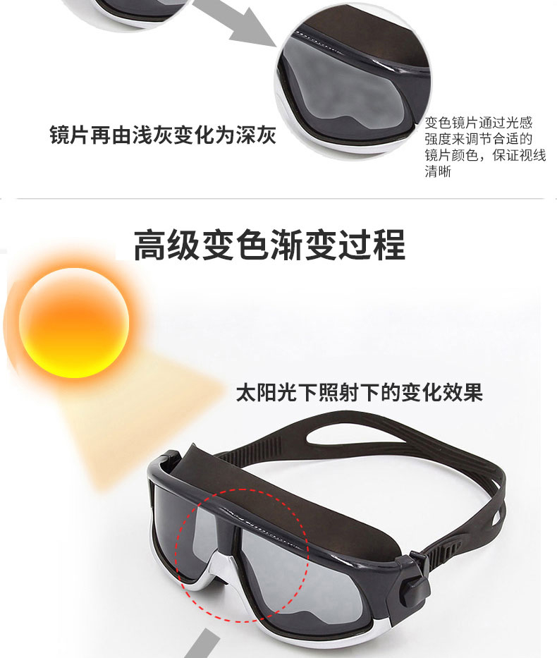 Bi Nisi kính râm hộp lớn HD chống sương mù nữ cận thị kính bơi không thấm nước nam thiết bị bơi chống tia cực tím - Goggles kính bơi thi đấu