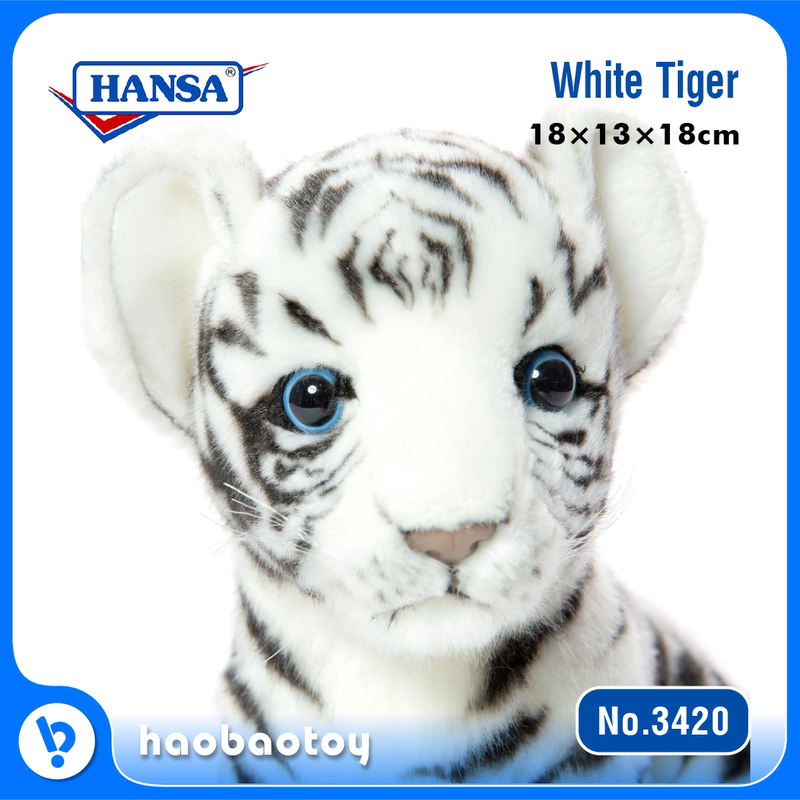 Hansa Genuine Imported Handmade Realistic Plush Animal Toy Hansha Little Tiger White Tiger Cub 3420 Hansa Genuine Imported Handmade Realistic Plush Animal Toy Hansha Little Tiger White Tiger Cub 3420