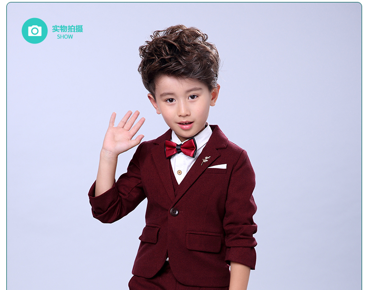 Bộ đồ bé gái 4 màu đen Bộ đồ bé trai 6 bộ vest vest chủ nhà cô gái mặc váy cưới trang phục mùa thu và mùa đông vest đẹp cho bé trai