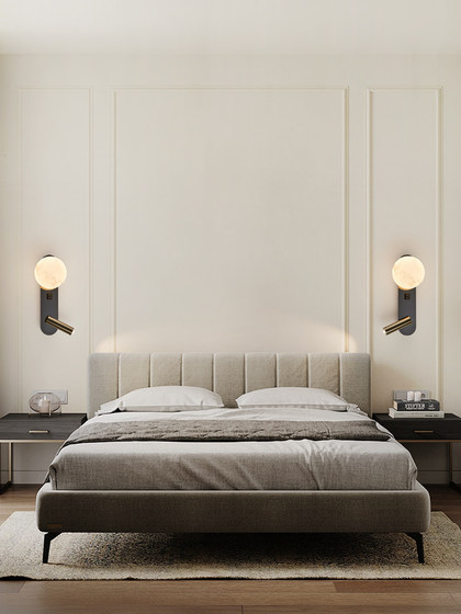 Modern Minimalist Internet-Famous Light Luxury Wall Lamp with Switch, Spotlight, Bedroom Bedside Lamp, Living Room Tv Background Wall Lighting Fixture