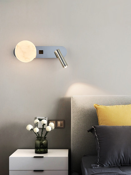 Modern Minimalist Internet-Famous Light Luxury Wall Lamp with Switch, Spotlight, Bedroom Bedside Lamp, Living Room Tv Background Wall Lighting Fixture