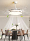 2024 New Model Restaurant Fan Light, Light Luxury Dual-Purpose Ceiling Fan Light, Silent Invisible Zhongshan Lighting Fixtures