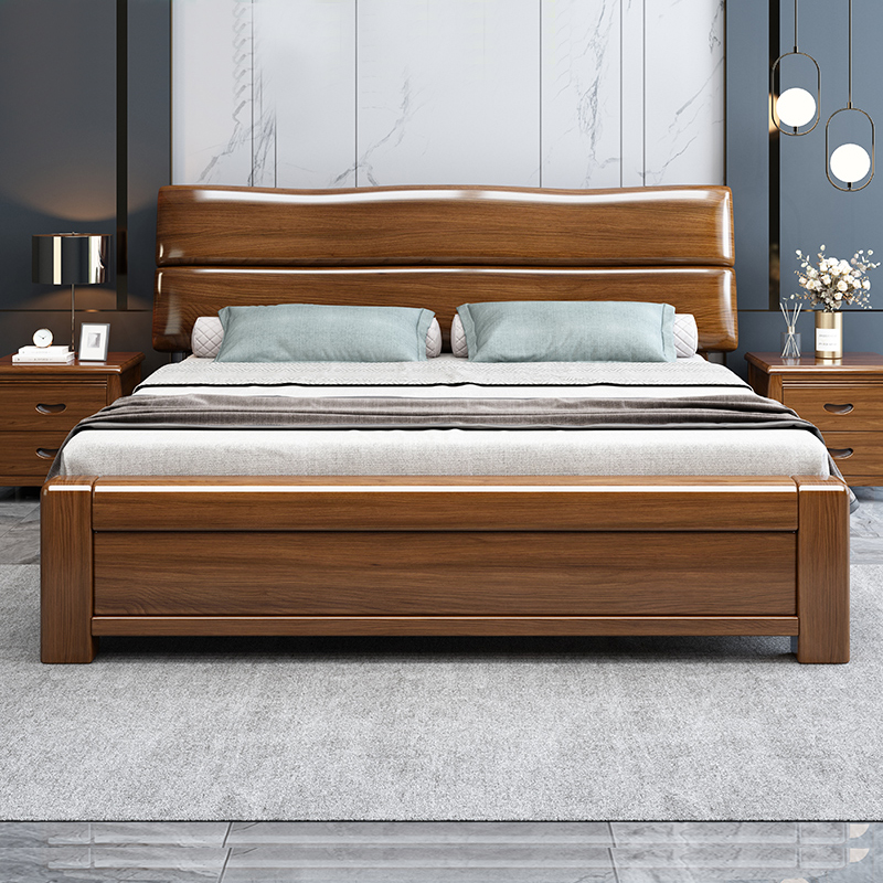 Walnut Bed 1 8m Solid Wood Bed Chinese Double Bed 1 5m Single Bed Economy Master Bed Marriage Bed