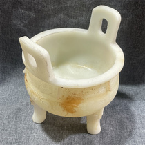Antique jade crafts classical jade carving Xiu jade ornaments high ancient jade old jade old collection of jade handle pieces jade incense burner