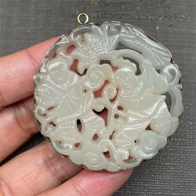 仿古和田玉岫玉古典玉雕挂件复古玉佩牌子古玉做旧明清老玉器腰牌-淘宝