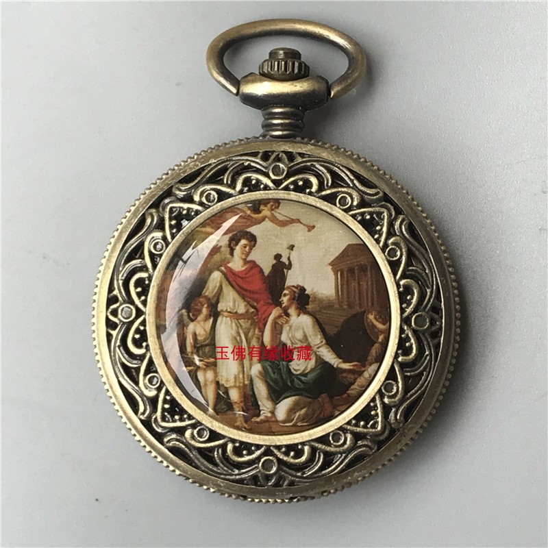 Antique pocket watch Clamshell Men's Republic of China vintage timepiece Classical clockwork mechanical watch Collection Decorative pendant copper watch
