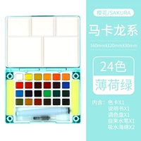 24 цветовой макарон Мят зеленый атач до средних ручек+цветовой диск+губка