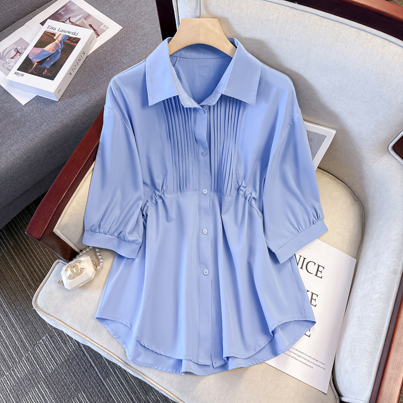 Maternity Wear Summer Style 2023 New Tops Fashionable Loose Late Pregnancy Casual Chiffon Shirt Short-Sleeved Summer Wear Trendy