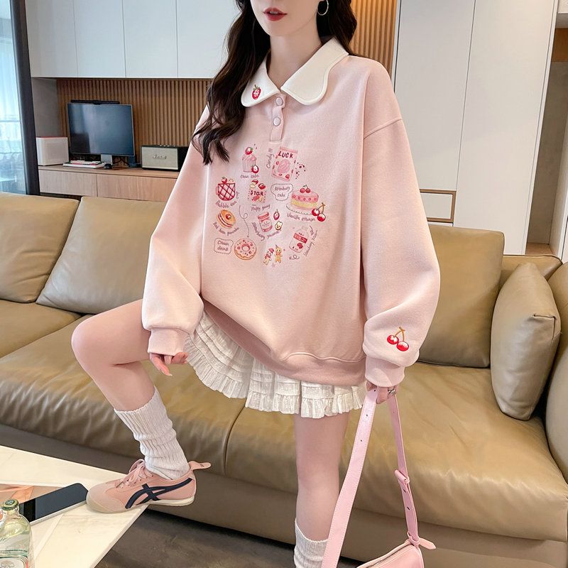 Maternity Wear Autumn Tops Fashionable Late Pregnancy Polo Collar Thin Sweatshirt Casual Belly-Covering Outerwear for Women Maternity Wear Autumn Tops Fashionable Late Pregnancy Polo Collar Thin Sweatshirt Casual Belly-Covering Outerwear for Women