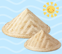 Kindergarten farmhouse pastoral style bamboo straw hat * Dance props bamboo products hat hat decoration can be graffiti