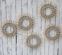 Stairs aisles retro jewelry kindergarten ring charm wall hanging pieces bamboo woven creative decoration bed and breakfast wall decoration wall decoration