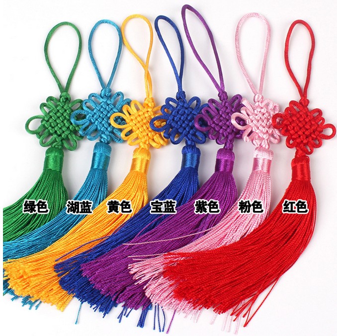 Pure handmade Chinese knot Hanging Decoration Flow Suscion with Chinese Wind Process Gift Crafts Gift Pendulum hanging decoration Little number Colour China knot