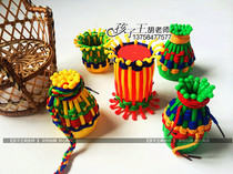  Kindergarten activity area corner desktop threading teaching toys*10 childrens creative hand-woven flower baskets