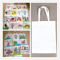 Childrens DIY painting art coloring handmade material * portable environmental blank children hand-painted non-woven bag