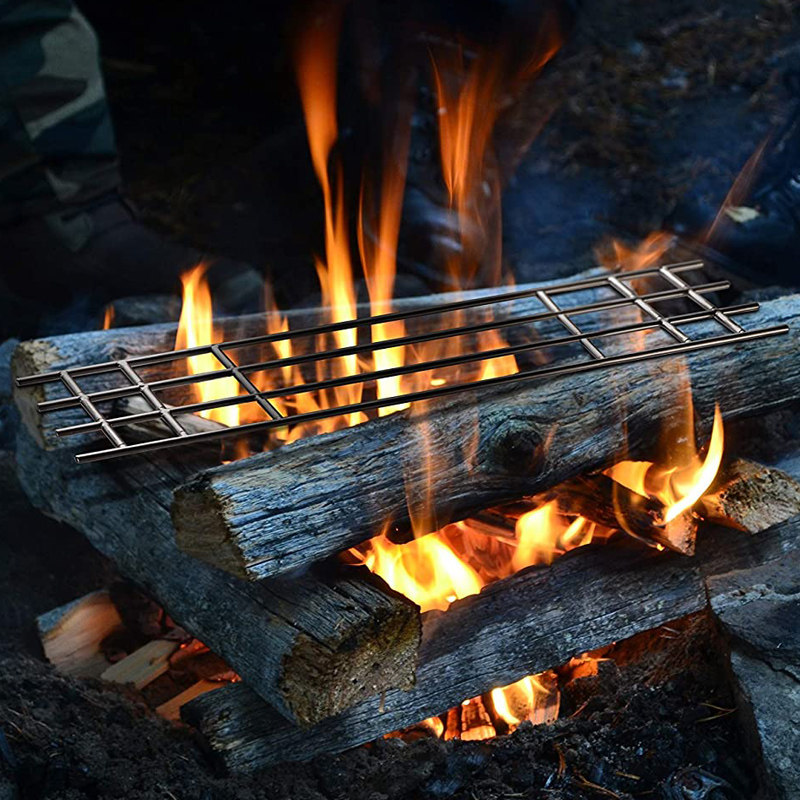 CAMPINGMOON stainless steel geometric mesh frame high barbecue mesh large pot stand burning around boiling water