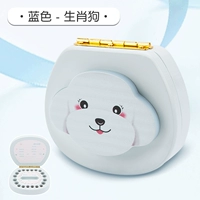 Синяя мужская коробка для молочных зубов, посылайте пинцет, бутылка для ваты