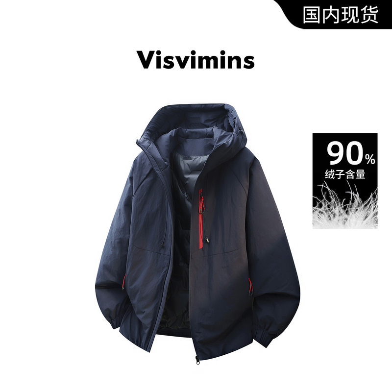[Brand Clearance] Visvimins down Jacket Men's Winter 2025 New Outdoor Lightweight Hooded Coat