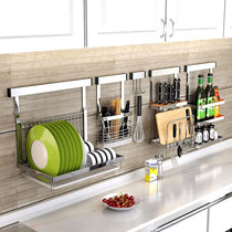 Stainless Steel Free Stiletto Kitchen Shelve Wall-mounted Tool Holder Accessories Hanger pendant hanger Seasoning Seasoning lid