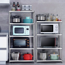 304 Stainless Steel Kitchen Shelving rack to put things on the ground floor Multilayer Microwave Oven Contained Shelving