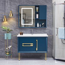 Oak floor-to-ceiling bathroom cabinet combination Bathroom sink Hand wash basin cabinet combination Intelligent mirror cabinet bathroom