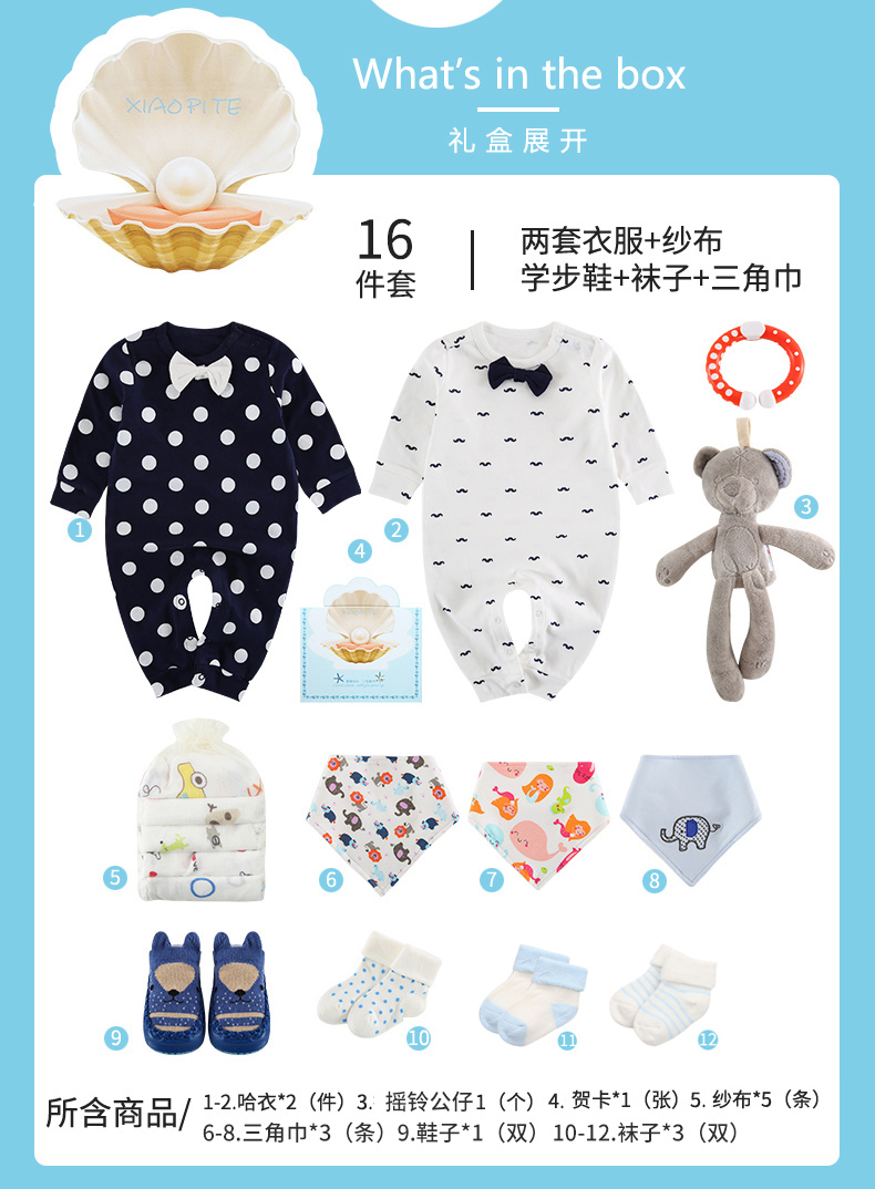 Bộ quần áo trẻ sơ sinh bằng vải bông cho bé mùa xuân và mùa thu đông shop đồ sơ sinh