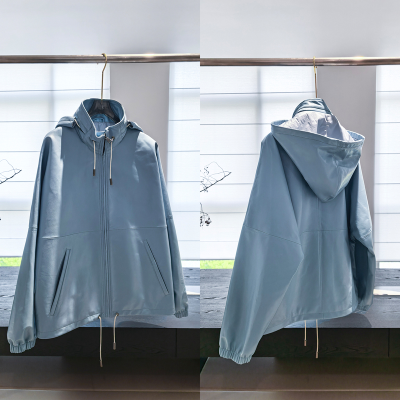 Msrm Benefits: Pay Attention to the Pre-Sale Instructions. Imported Sheepskin Loose-Fitting Hooded Leather Jacket 82926 #