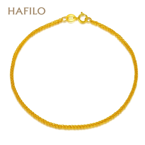 Золотой длинный браслет на ногу, золото 750 пробы, розовое золото, делается под заказ