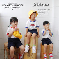 Boys summer suits foreign-class kindergarten class uniforms childrens T-shirts custom LOGO Japanese garden uniforms sports games small class