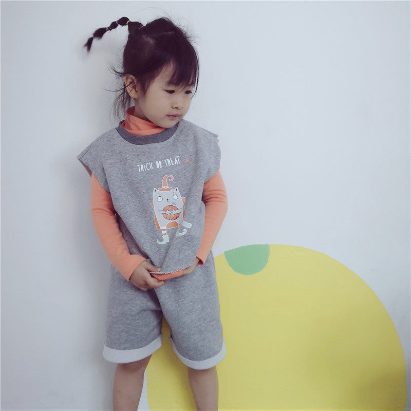 Female children spring three-piece tide 2020 new children's vest sports two-piece suit 3 foreign school five-year-old fashion 4
