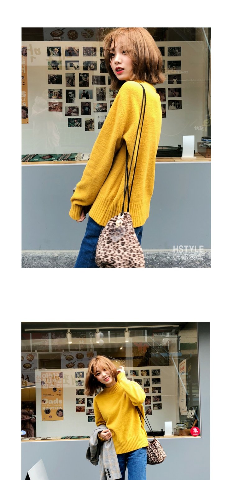 Quần áo Handu 2019 xuân mới dành cho nữ phiên bản Hàn Quốc của áo len cổ rộng nửa cổ rộng OM60002 - Vòng cổ áo len áo len nữ cổ cao