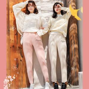 【加绒樱花裤】日系休闲阔腿裤