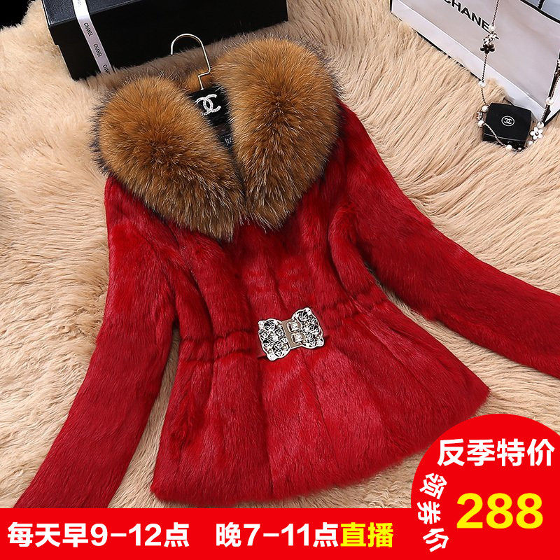 Bất rabbit fur coat đoạn ngắn kích thước lớn dài tay áo mỏng Haining chống mùa giải phóng mặt bằng đặc biệt bán xử lý lông phụ nữ mùa đông