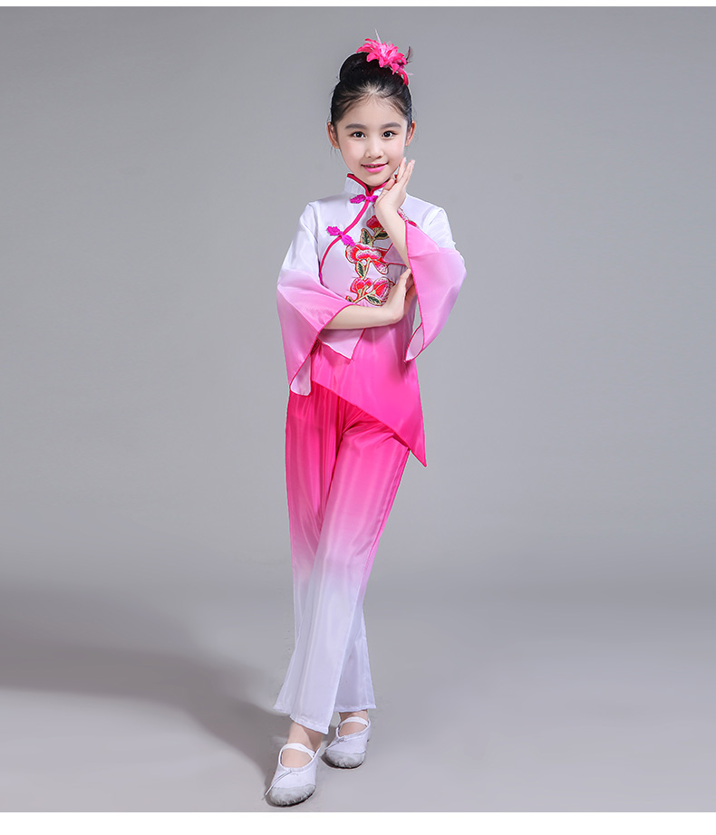 Trang phục múa cổ điển cho trẻ em 2017 cô gái mới thanh lịch nhảy dù múa quạt quần áo trẻ em múa quốc gia trang phục trẻ em sequin