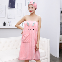Bath towel women can wear towel household non-cotton absorbent quick-drying towel bathrobe oversized cute Net red bath skirt