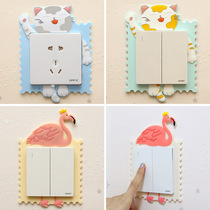 Switch sticker protective cover home light switch decorative wall sticker simple modern 3d stereo socket sticker luminous creativity