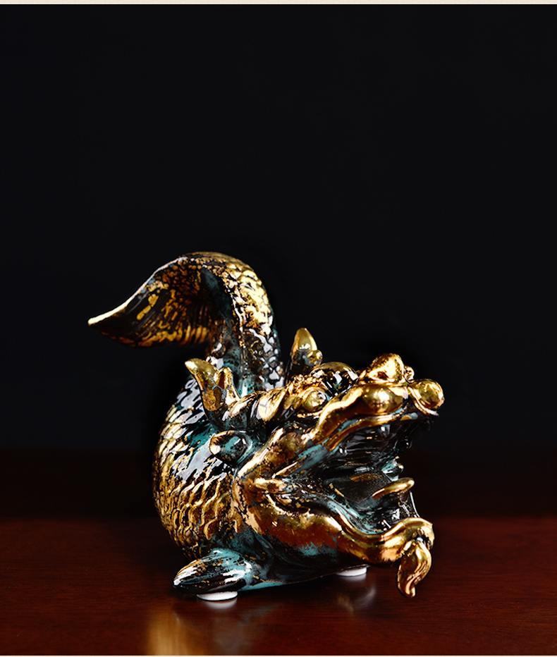 Oriental clay ceramic artisans Zhang Chang the teacher Lin, a bronze color series art furnishing articles/aojiang fish