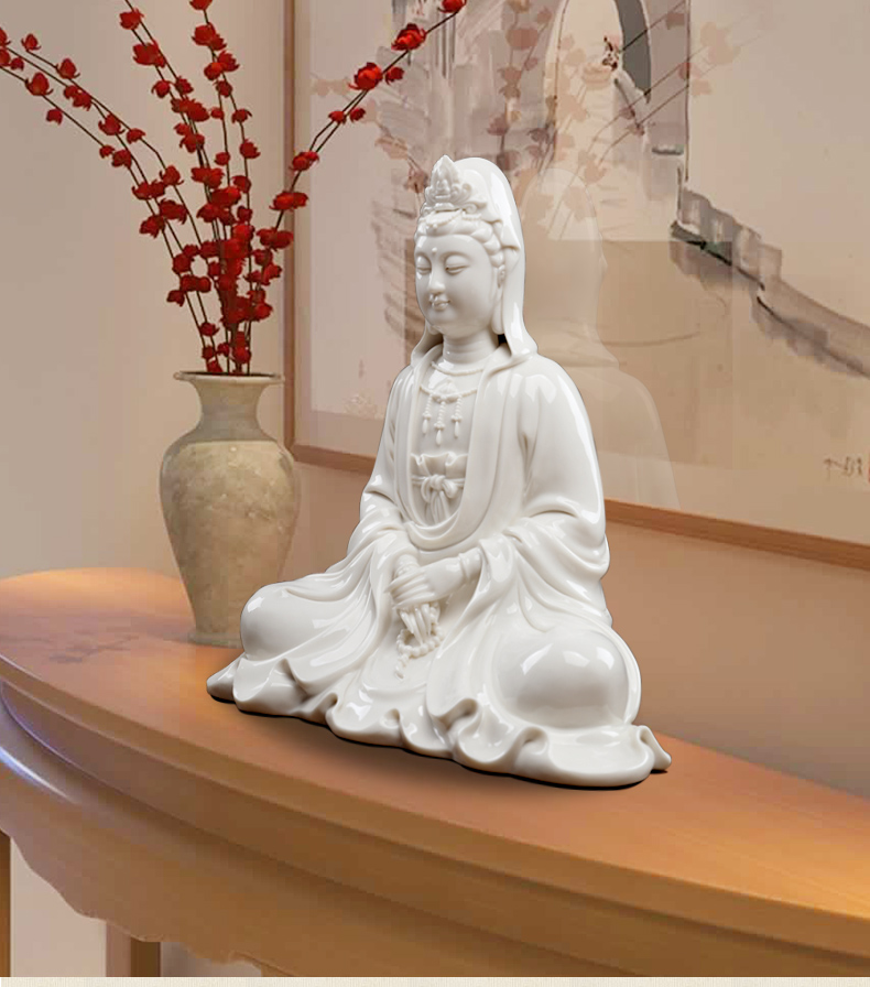 Oriental clay ceramic at home furnishing articles dehua white porcelain avalokitesvara figure of Buddha its/meditation guanyin