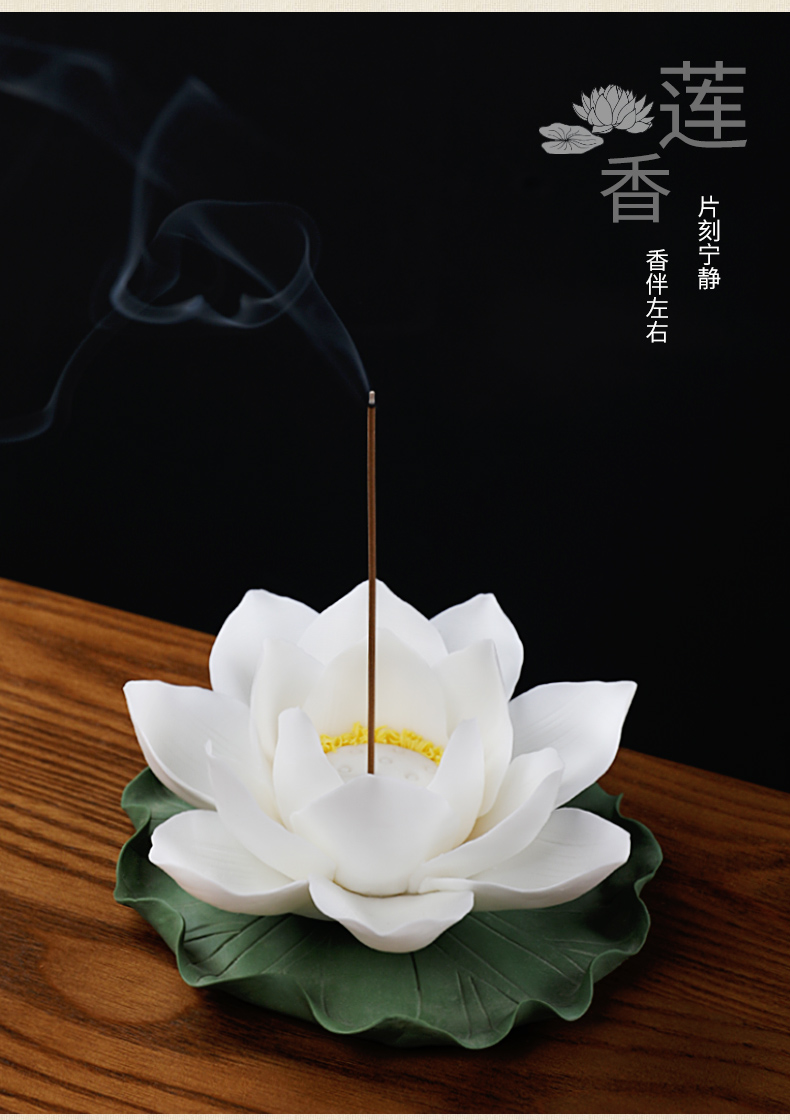 The east mud dehua white porcelain lotus furnishing articles traditional checking crafts tea house sitting room desktop ornaments