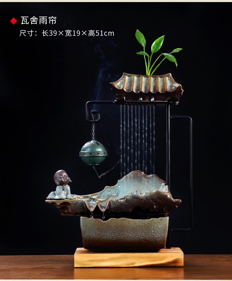 East ceramic zen soil water furnishing articles of new Chinese style club hotel in the sitting room porch decoration/month rain curtain