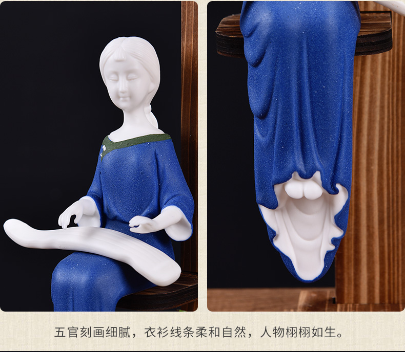 East China clay ceramic ladies furnishing articles wind/the enchanted jiangnan classical characters living room TV cabinet decoration