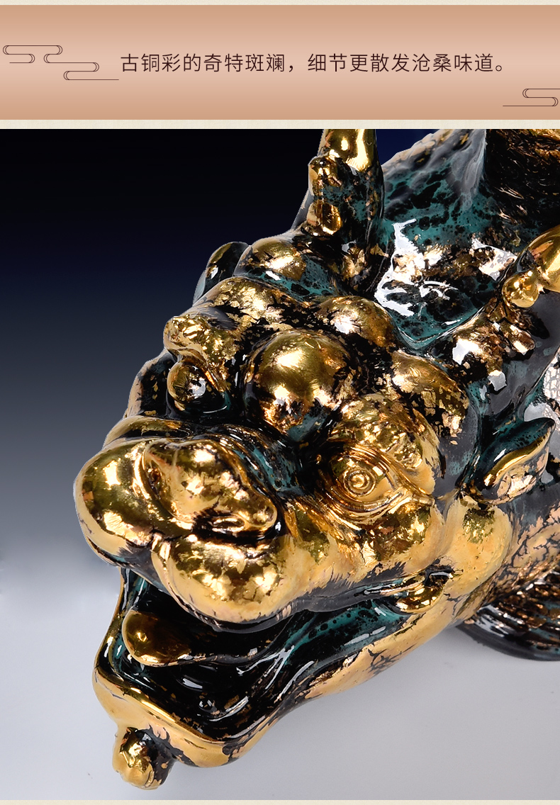 Oriental clay ceramic artisans Zhang Chang the teacher Lin, a bronze color series art furnishing articles/aojiang fish